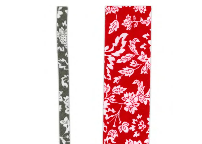 cinta al bies gris flores
