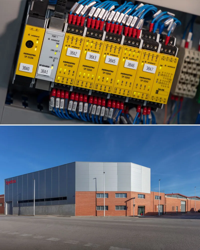 Cuadro eléctrico de la línea automatizada y edificio de Byetsa
